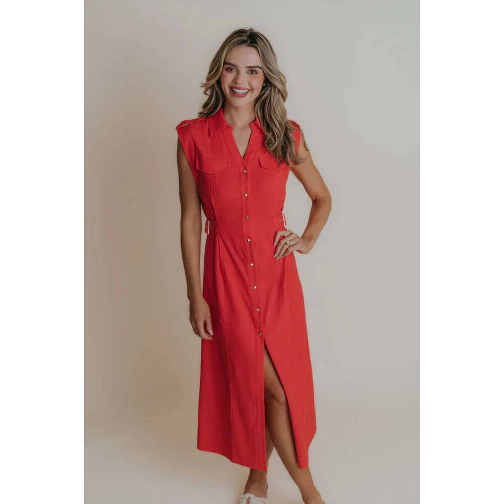 NEW LAROQUE hillary midi dress in shrimp
